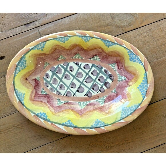 MacKenzie Childs Keukenhof 10.5'' Oval Serving Platter Hand Painted 1992 - Picture 1 of 10